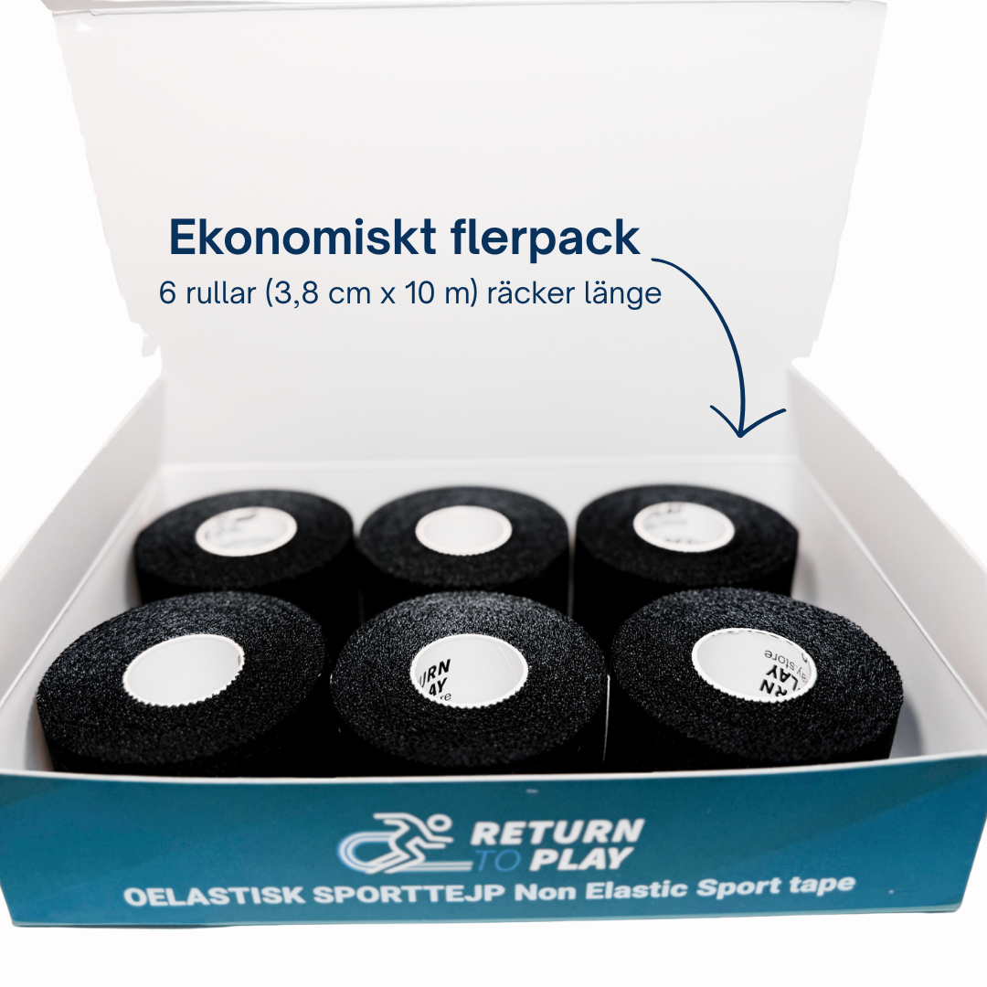 Return to Play Sports Tape Black — individual roll close-up