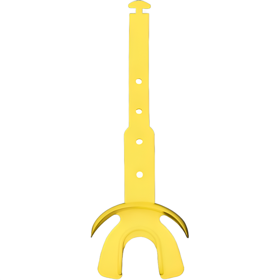 Yellow Reyrr Hypervent Mouthguard with adjustable strap for superior protection and breathability in sports.