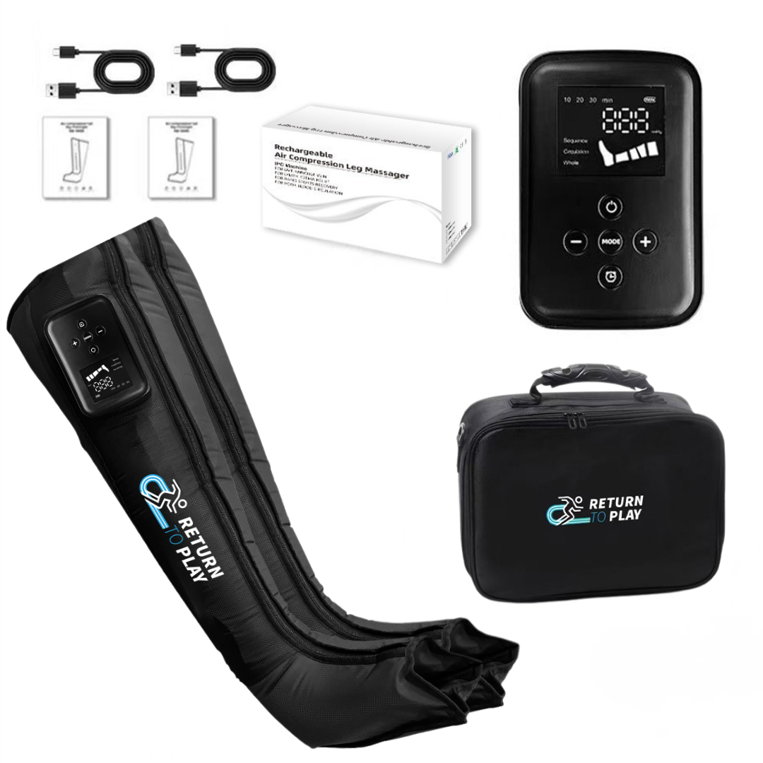 Return to Play Compression Boots — in-use recovery view