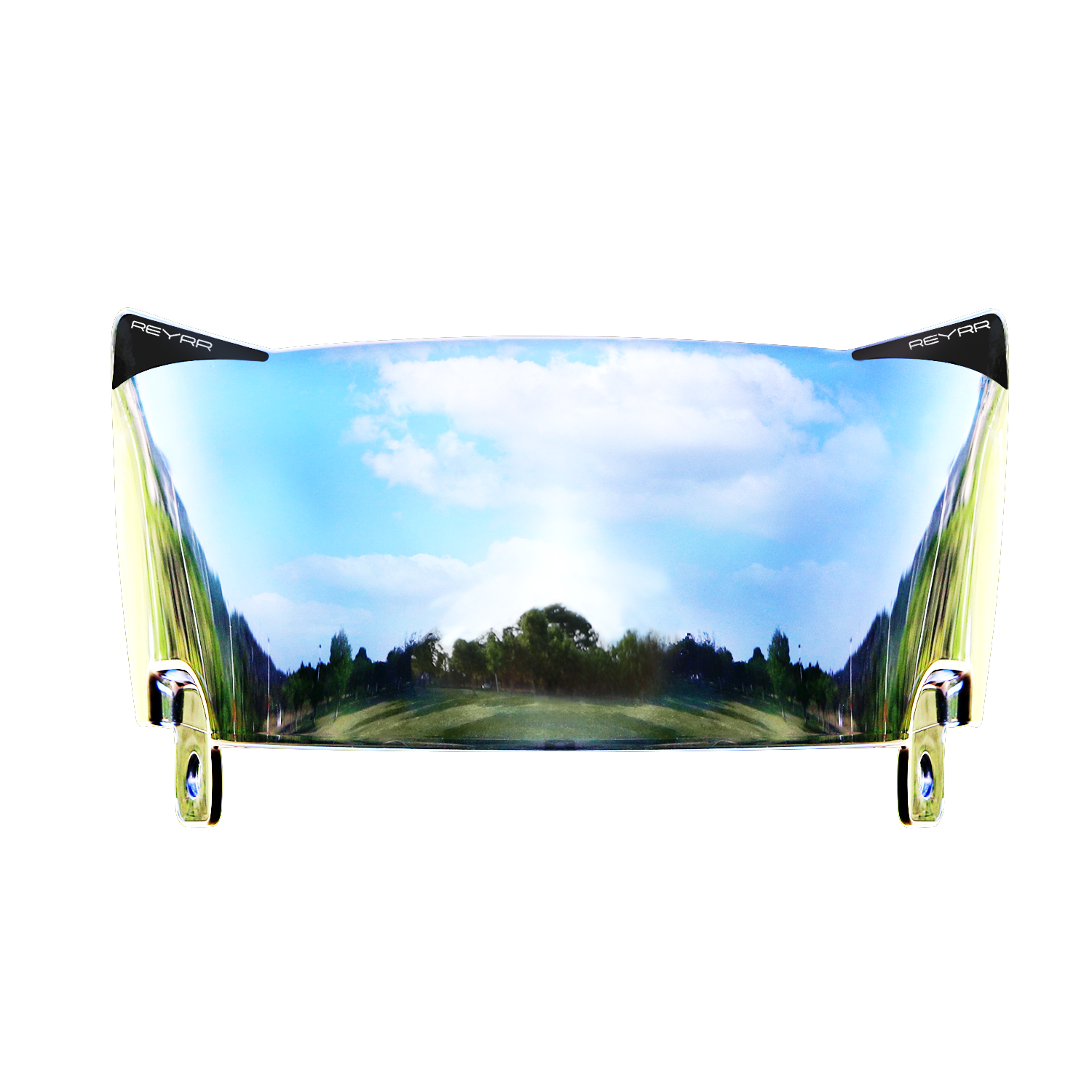 Reyrr VIZU Chrome Mirror football visor with ultra-wide, distortion-free LuxeXray Optics for Riddell Speedflex and Schutt F7 helmets