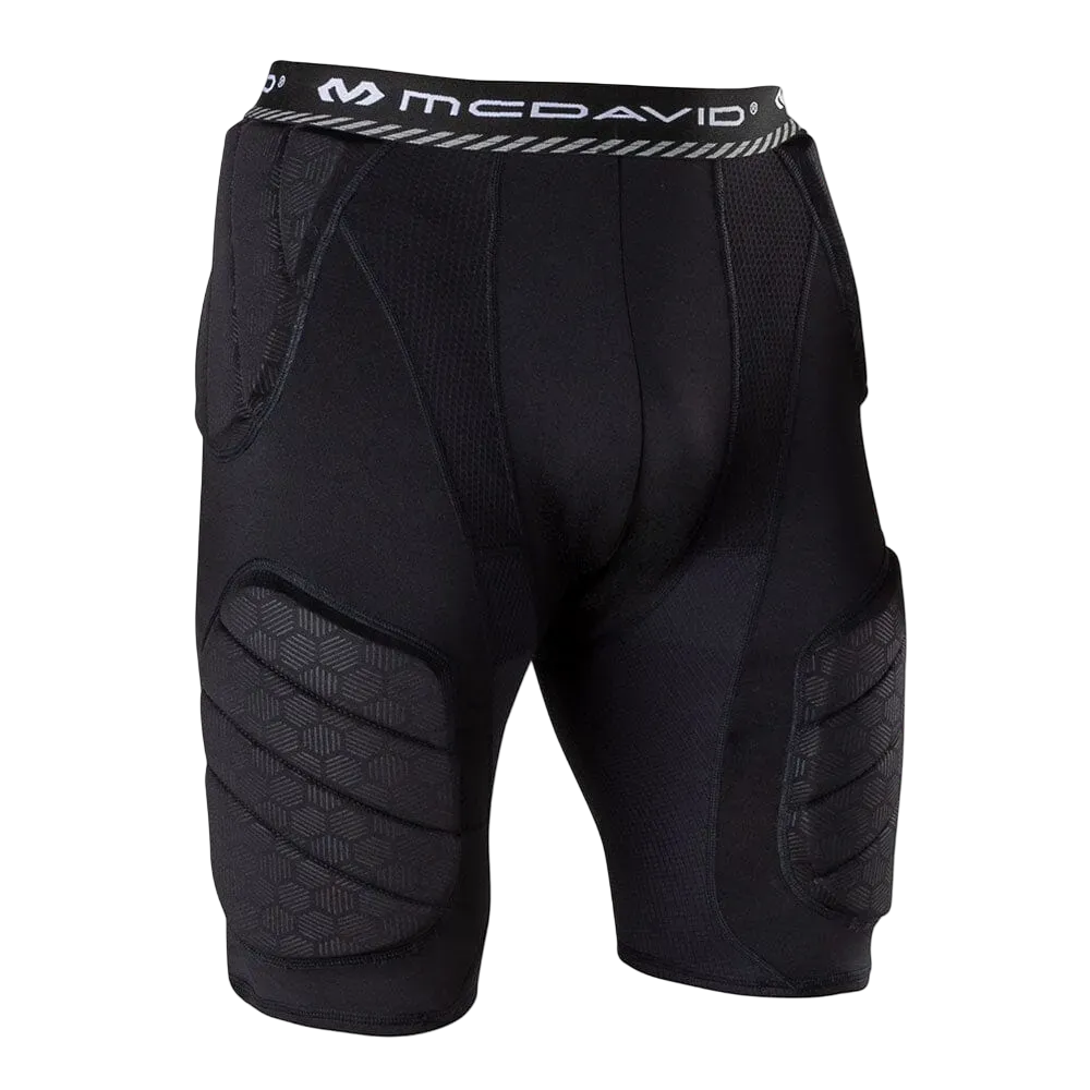 McDavid Rival 5-Piece padded compression girdle with integrated protective foam panels and breathable fabric for football and contact sports.