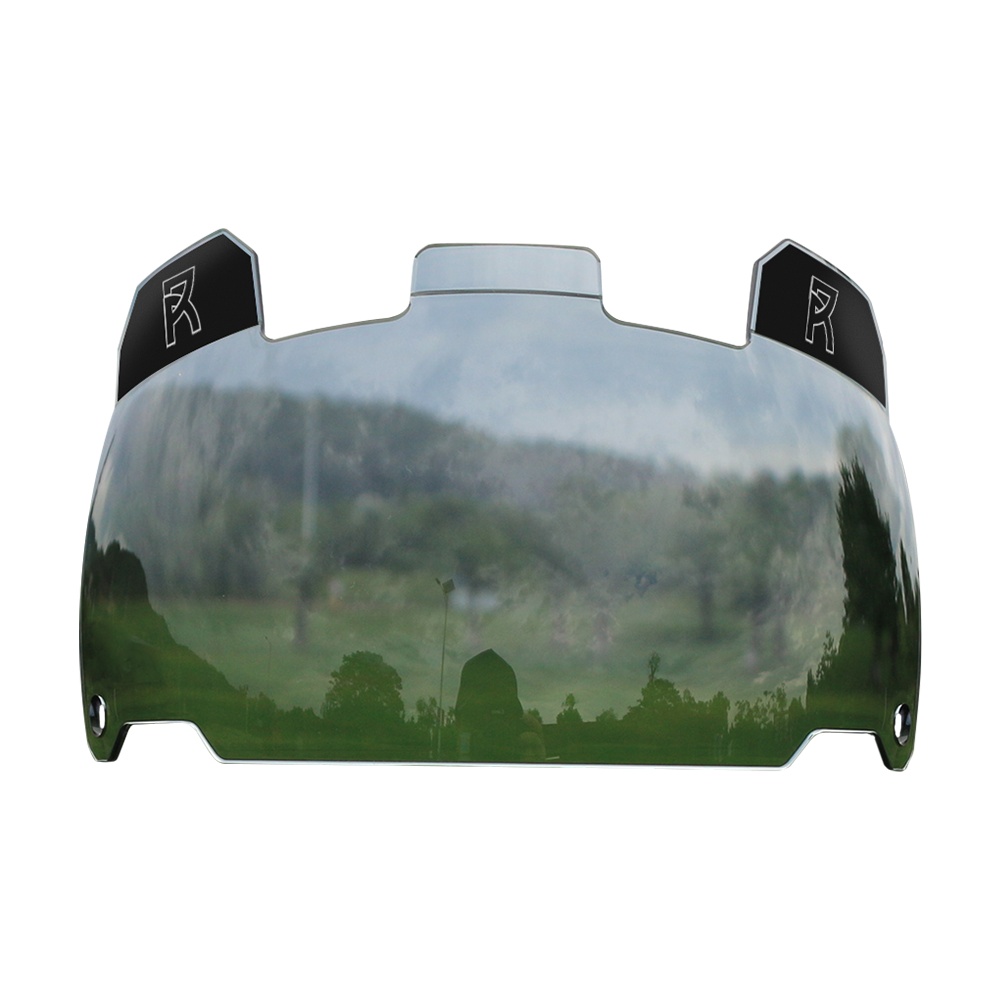 Reyrr VISION SMOKE 20% tinted football visor with anti-fog coating and scratch-resistant high-impact polycarbonate.