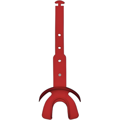 Red Reyrr Hypervent Mouthguard with adjustable strap for advanced breathability and protection in sports.