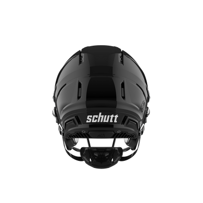 Schutt F7 AIR helmet in Gloss Black, rear view