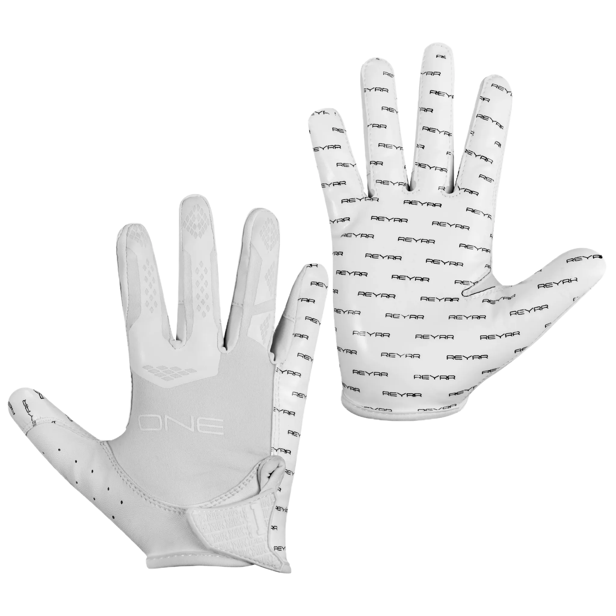 Reyrr ONE athletic gloves with advanced GripTack Pro palm technology, breathable nylon back, and adjustable fit for superior grip and comfort.