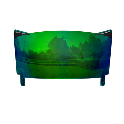 Reyrr VIZU Aurora football visor, 8.8% VLT, bright sun, fits Riddell SpeedFlex and Schutt F7