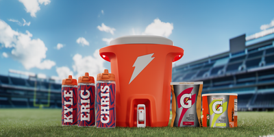 Gatorade bulk powders and cooler for team hydration