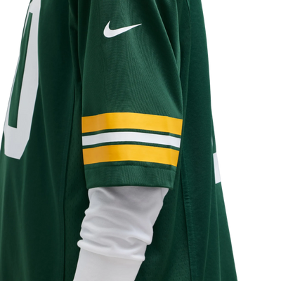 Packers Nike Game Jersey sleeve branding