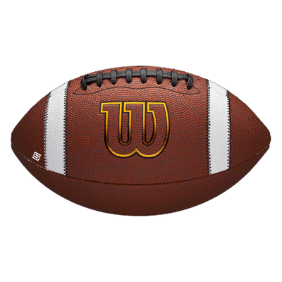 Wilson GST SpeedSkin TDY youth football, side view with W logo