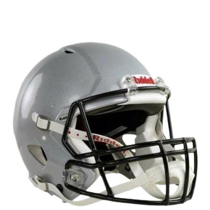 Riddell Speed Icon gray football helmet with black lightweight HS4 facemask and quick release system