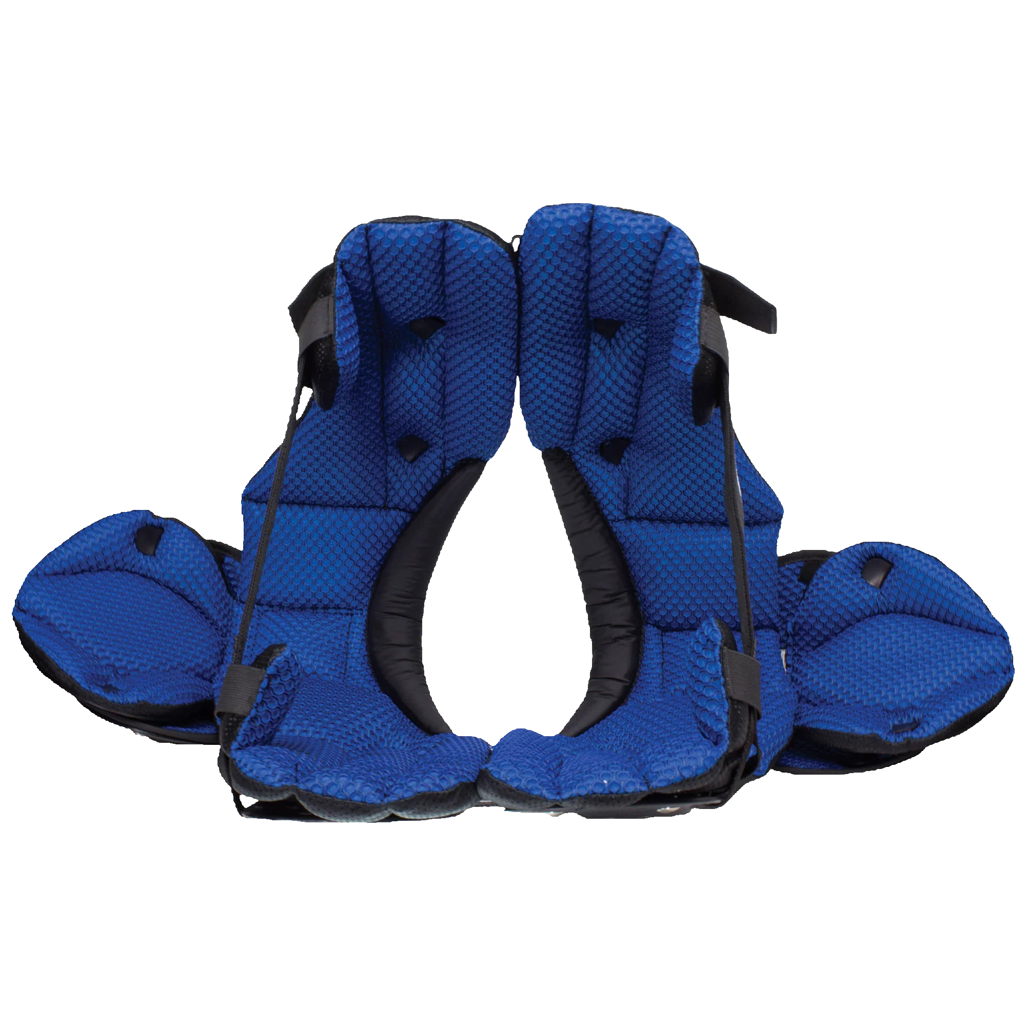 Blue Schutt Mid Flex 4.0 Youth football protective padding with perforated dual-density foam and adjustable belt system